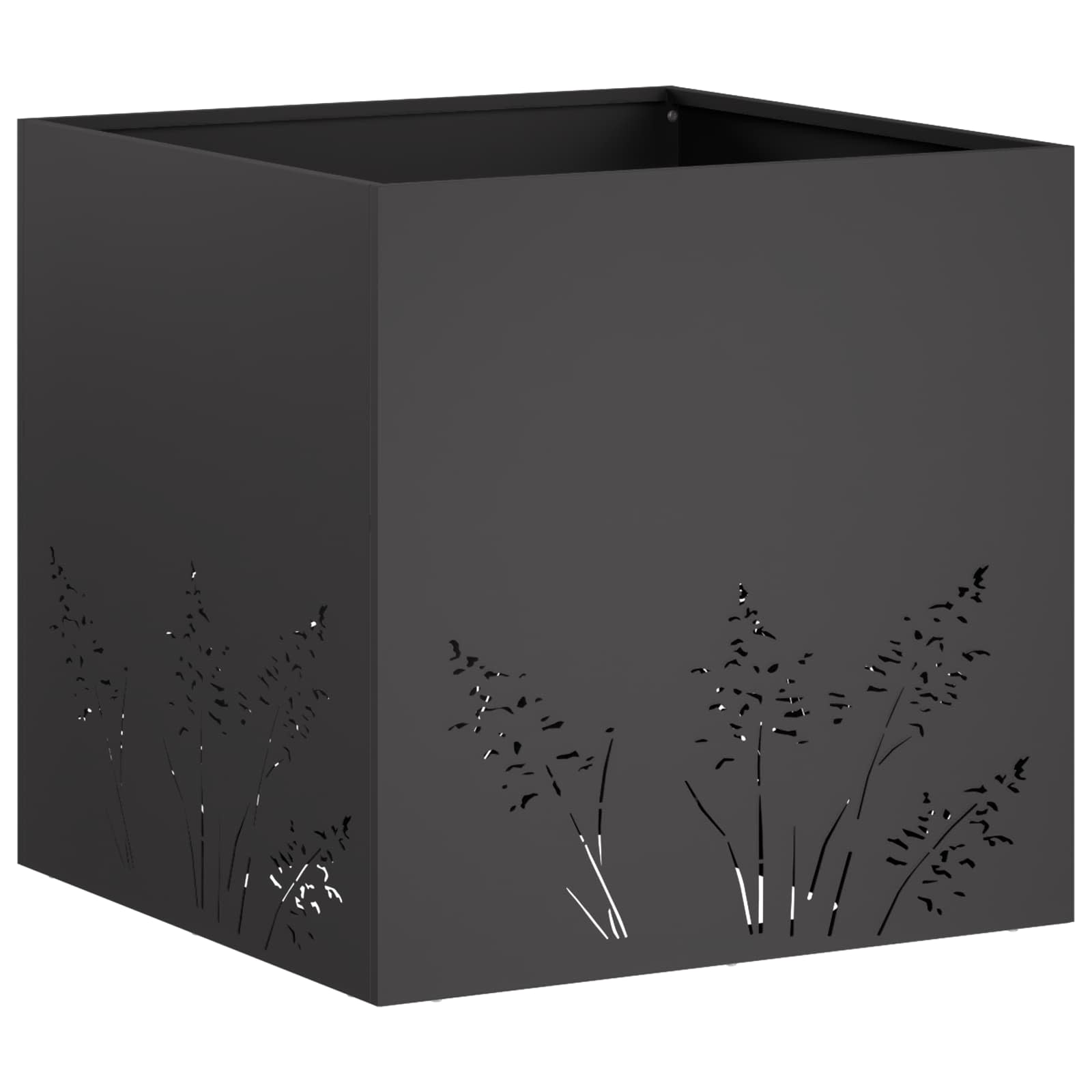 vidaXL Γλάστρα Κήπου Μαύρο 50 x 50 x 49 cm Ψυχρής έλασης χάλυβας - Image 2