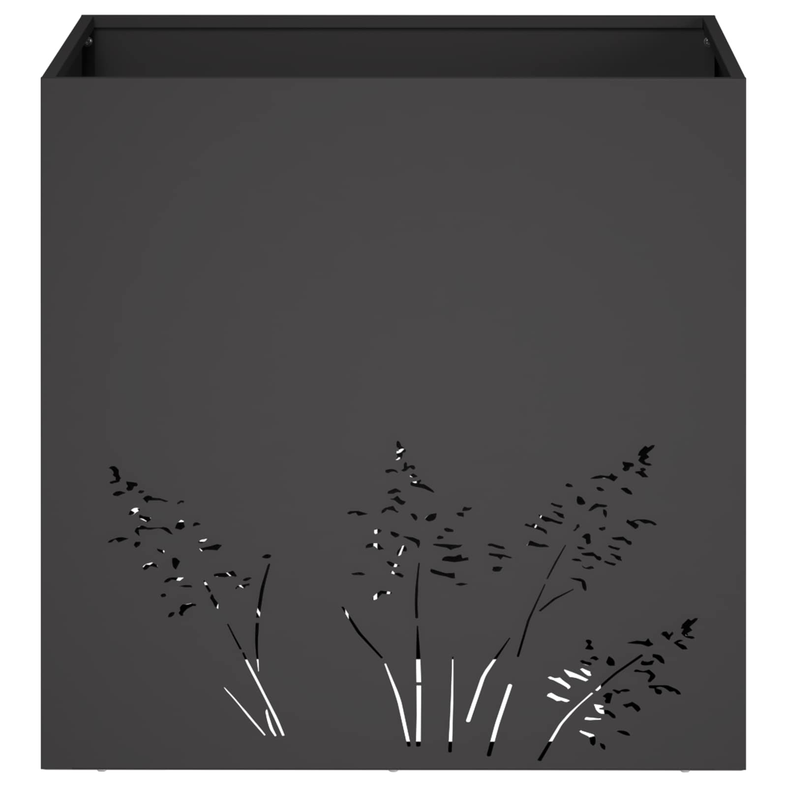 vidaXL Γλάστρα Κήπου Μαύρο 50 x 50 x 49 cm Ψυχρής έλασης χάλυβας - Image 4
