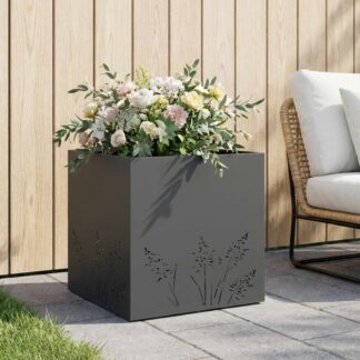 vidaXL Γλάστρα Κήπου Ανθρακί 50 x 50 x 49 cm Ψυχρής έλασης χάλυβας