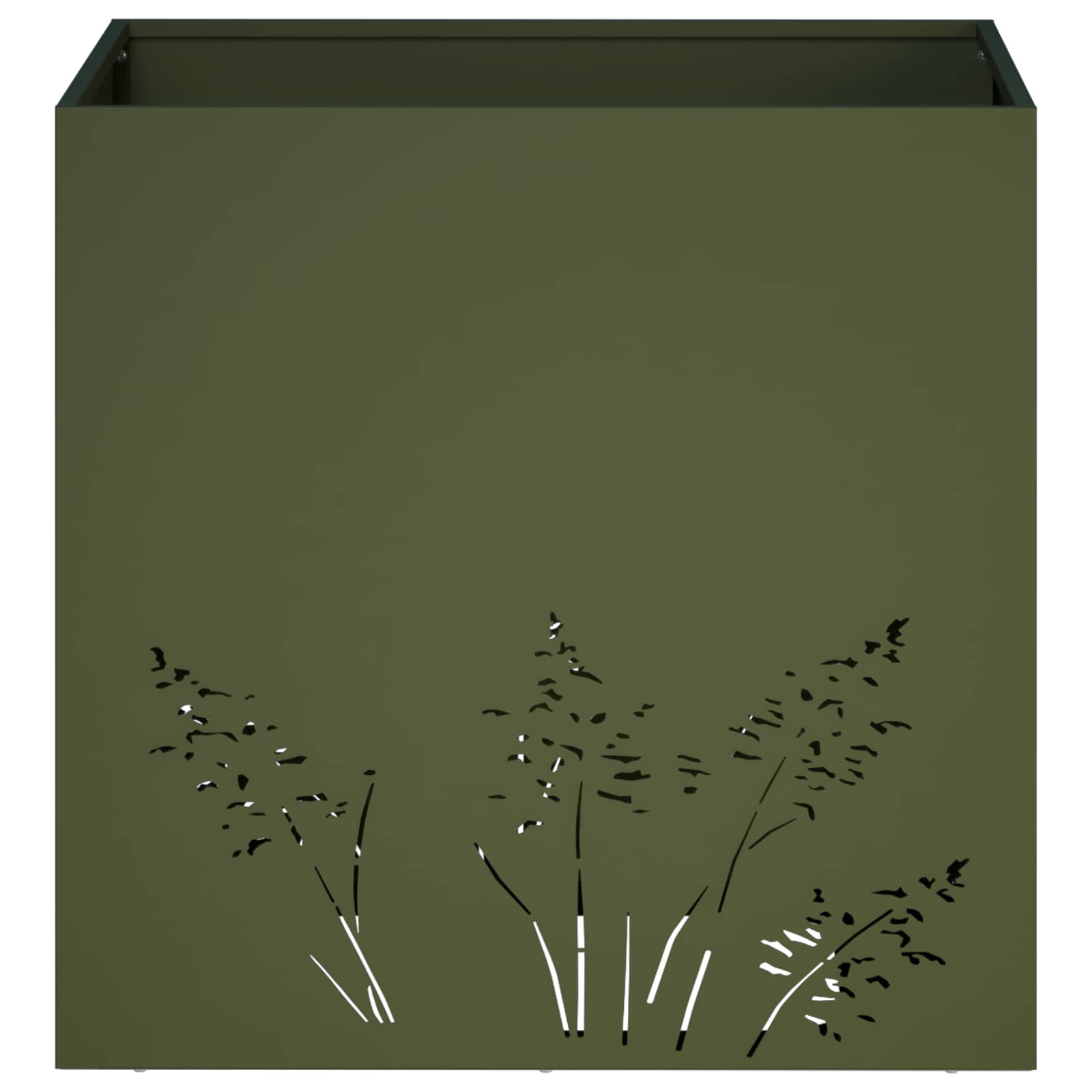 vidaXL Γλάστρα Κήπου 2 τμχ. Λαδί 50 x 50 x 49 cm Ψυχρής έλασης χάλυβας - Image 5