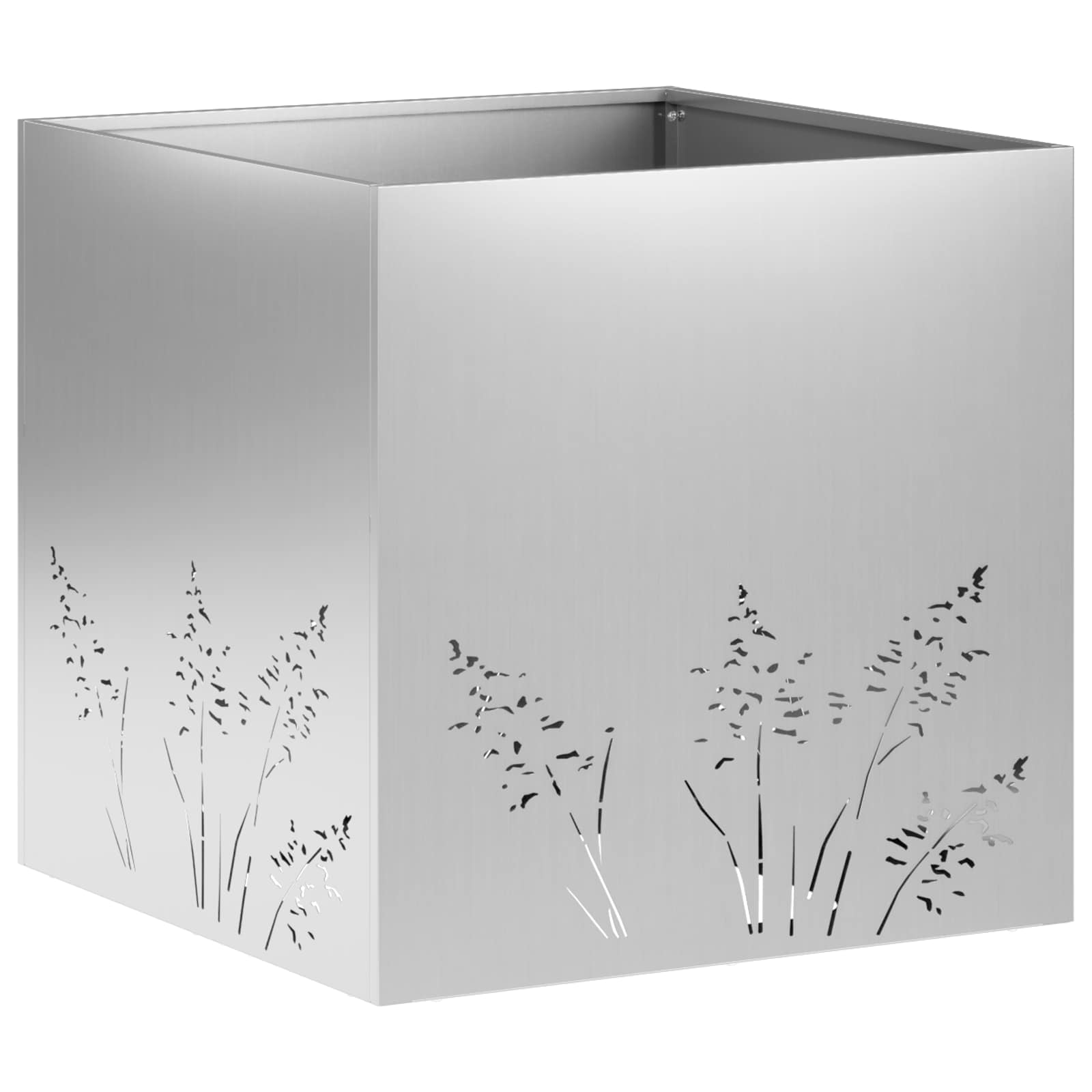 vidaXL Γλάστρα Κήπου 2 τμχ. Ασημί 50 x 50 x 49 cm - Image 4