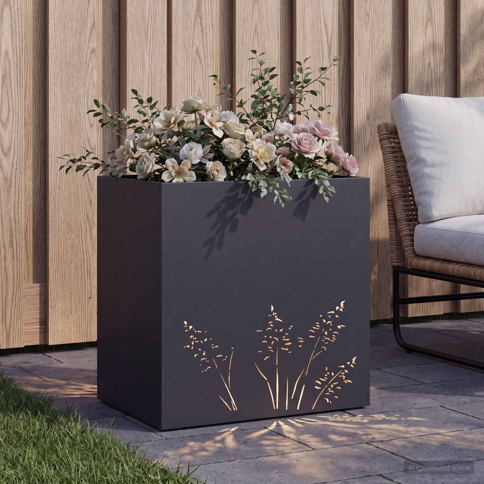 vidaXL Γλάστρα Κήπου Ανθρακί 50 x 30 x 49 εκ Ψυχρής έλασης χάλυβας - Image 3
