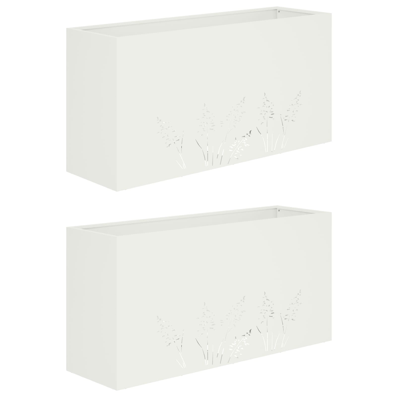 vidaXL Γλάστρα Κήπου 2 τμχ. Λευκό 100 x 30 x 49 εκ - Image 2