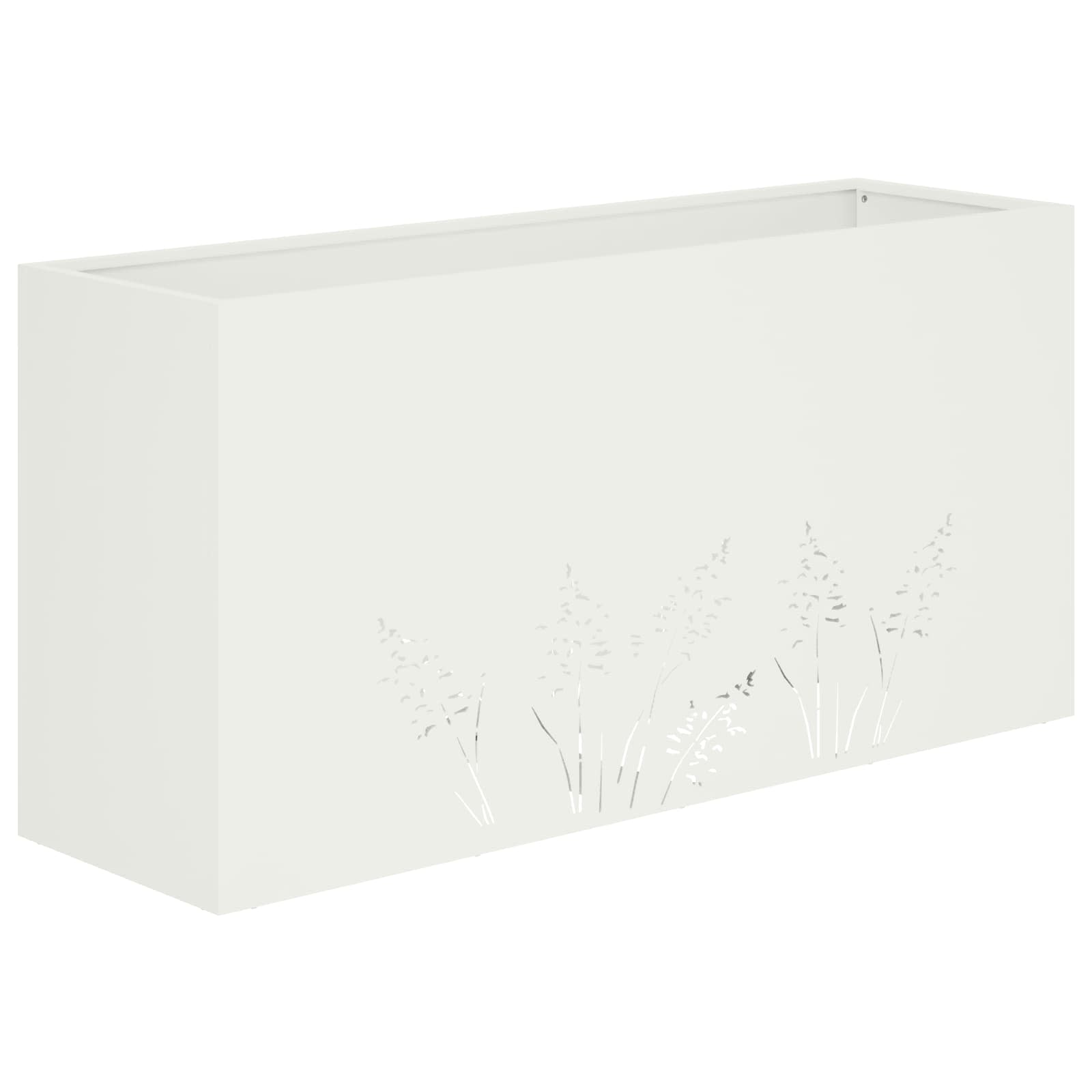 vidaXL Γλάστρα Κήπου 2 τμχ. Λευκό 100 x 30 x 49 εκ - Image 4