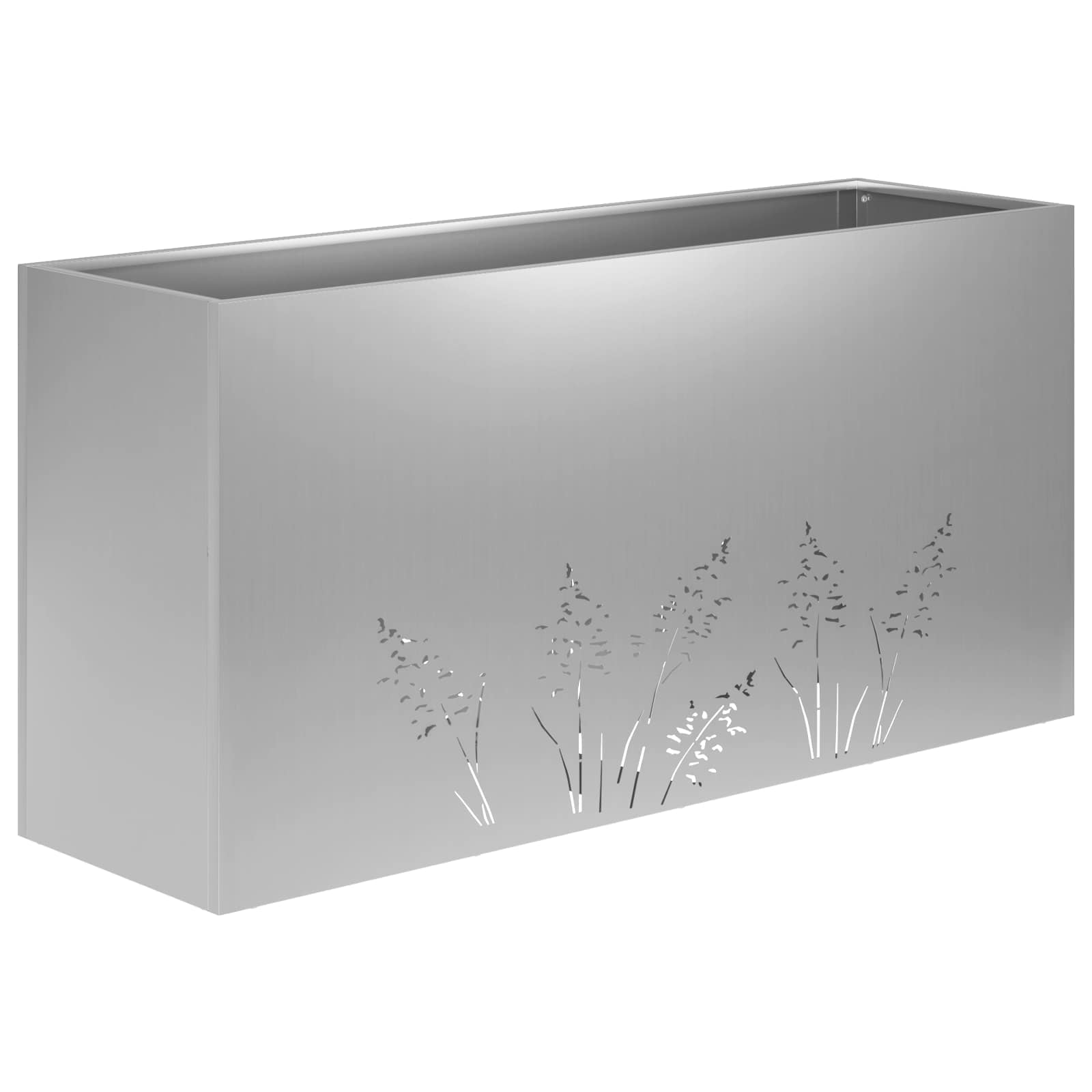 vidaXL Γλάστρα Κήπου 2 τμχ. Ασημί 100 x 30 x 49 εκ - Image 4