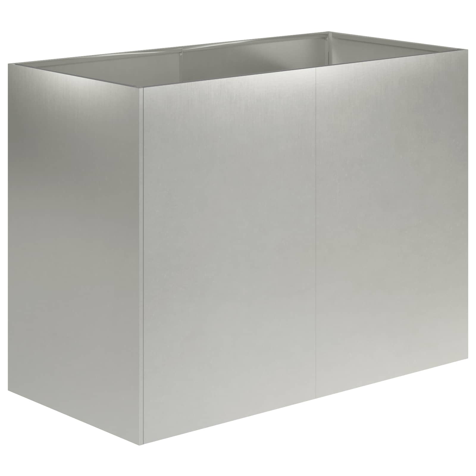 vidaXL Γλάστρα Κήπου Ασημί 80 x 40 x 60 cm Ανοξείδωτο Ατσάλι - Image 2
