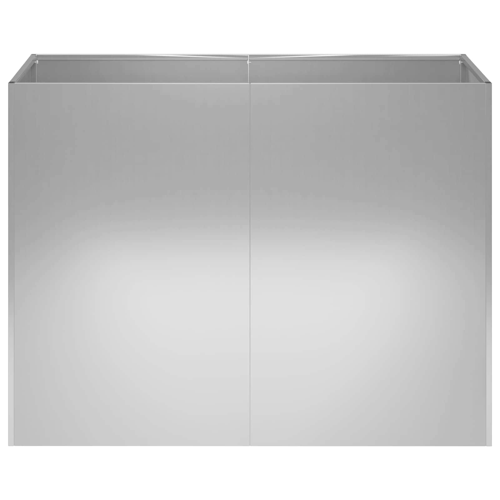 vidaXL Γλάστρα Κήπου Ασημί 80 x 40 x 60 cm Γαλβανισμένος Χάλυβας - Image 3