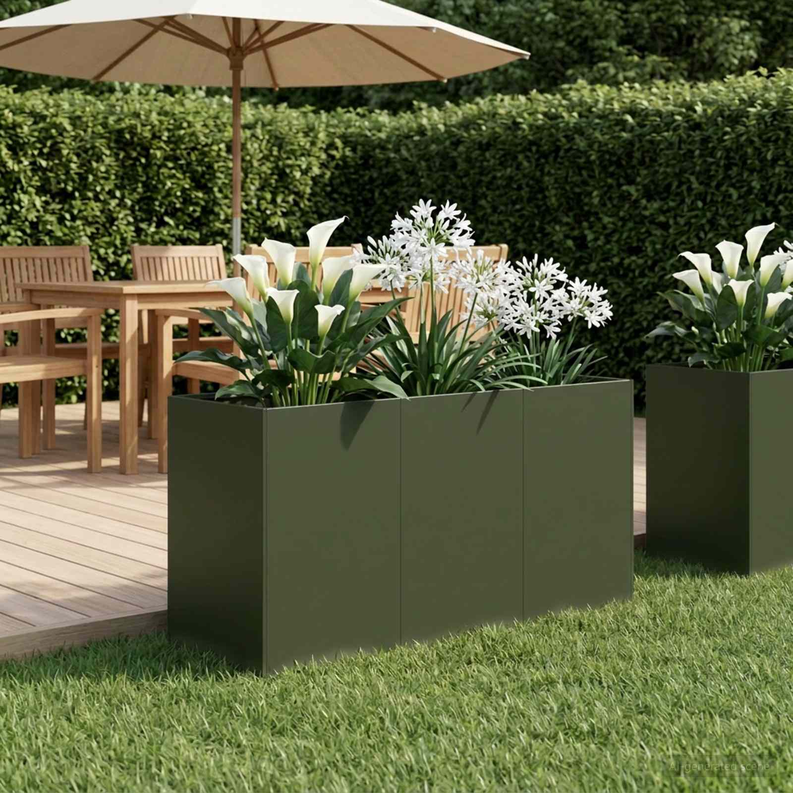 vidaXL Γλάστρα Κήπου Λαδί 120 x 40 x 60 εκ Ψυχρής έλασης χάλυβας