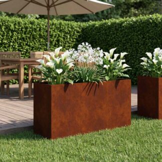 vidaXL Γλάστρα Κήπου Σκ rusty 120 x 40 x 60 εκ