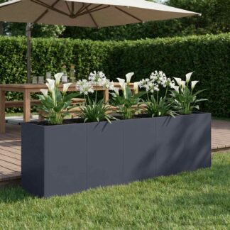 vidaXL Γλάστρα Κήπου Ανθρακί 200 x 40 x 60 εκ Ψυχρής έλασης χάλυβας