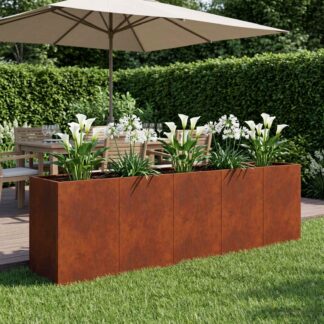 vidaXL Γλάστρα Κήπου Σκ rusty 200 x 40 x 60 εκ
