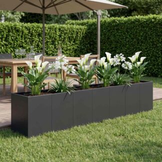 vidaXL Γλάστρα Κήπου Μαύρο 280 x 40 x 60 εκ Ψυχρής έλασης χάλυβας