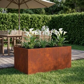 vidaXL Γλάστρα Κήπου Σκ rusty 120 x 80 x 60 εκ