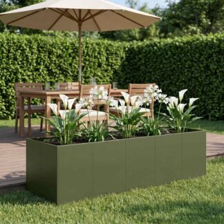 vidaXL Γλάστρα Κήπου Λαδί 200 x 80 x 60 εκ Ψυχρής έλασης χάλυβας