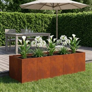 vidaXL Γλάστρα Κήπου Σκ rusty 200 x 80 x 60 εκ