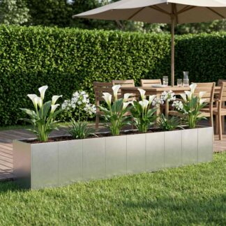 vidaXL Γλάστρα Κήπου Ασημί 360 x 40 x 60 εκ Γαλβανισμένος Χάλυβας