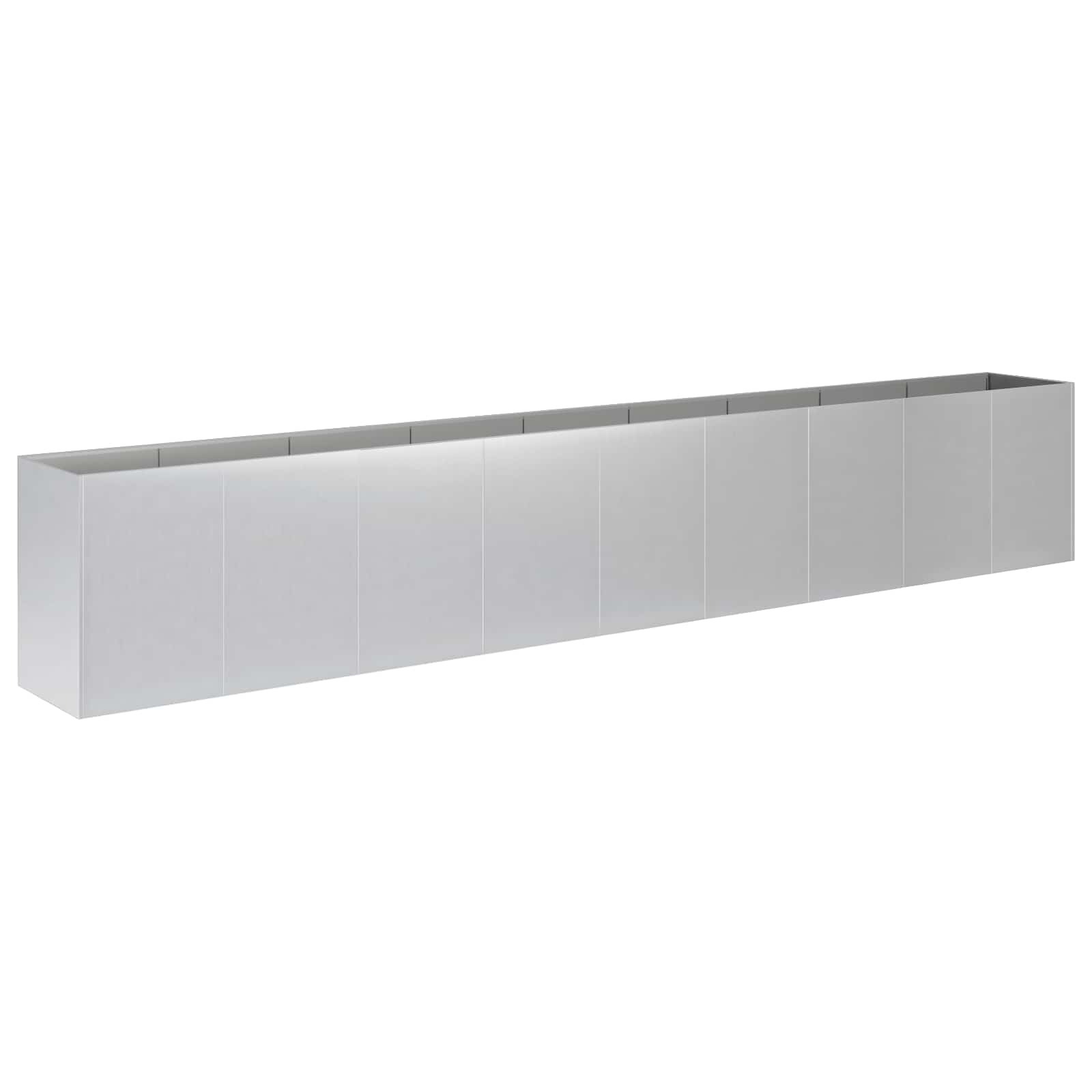 vidaXL Γλάστρα Κήπου Ασημί 360 x 40 x 60 εκ Γαλβανισμένος Χάλυβας - Image 2