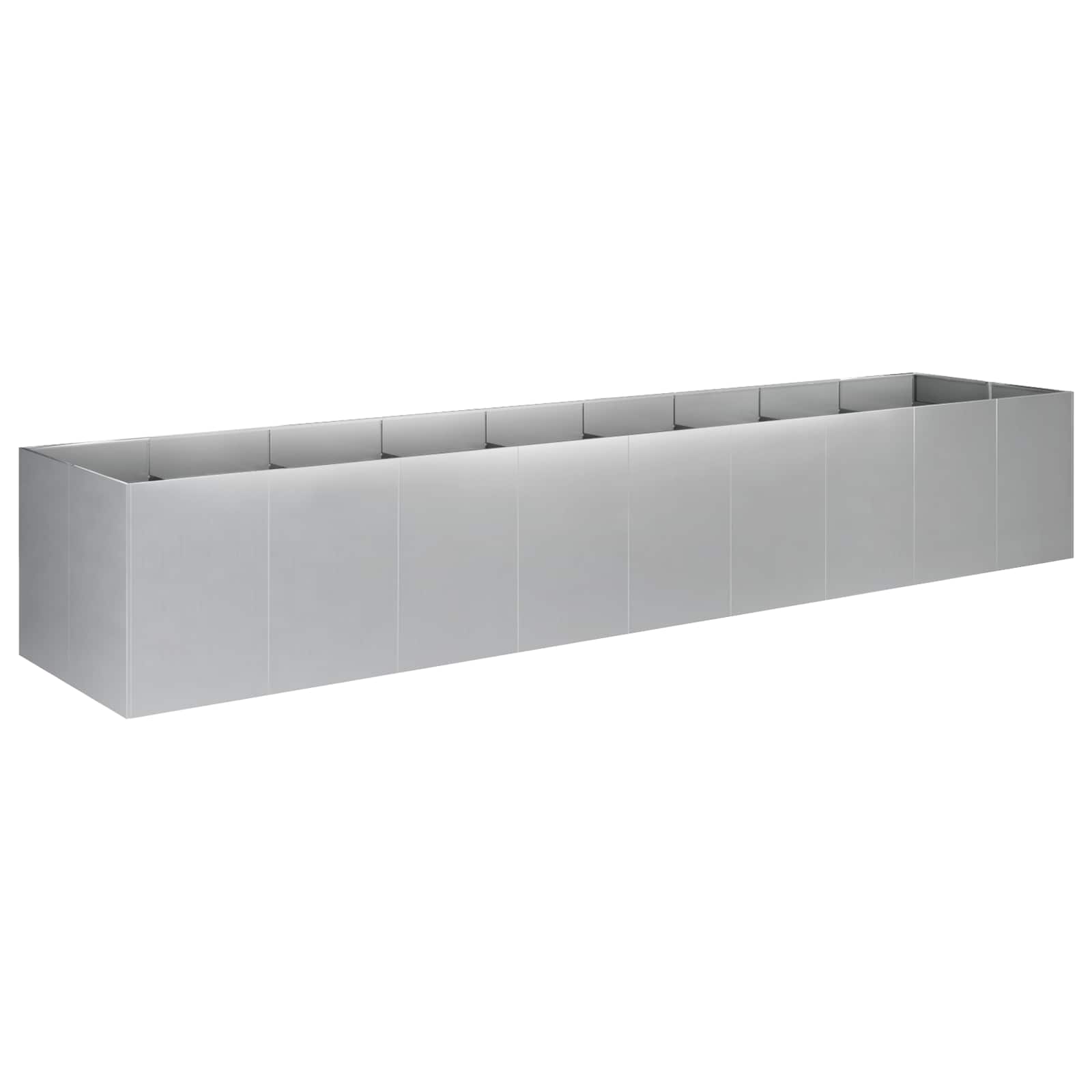 vidaXL Γλάστρα Κήπου Ασημί 360 x 80 x 60 εκ Γαλβανισμένος Χάλυβας - Image 2