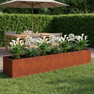 vidaXL Γλάστρα Κήπου Σκ rusty 360 x 80 x 60 εκ