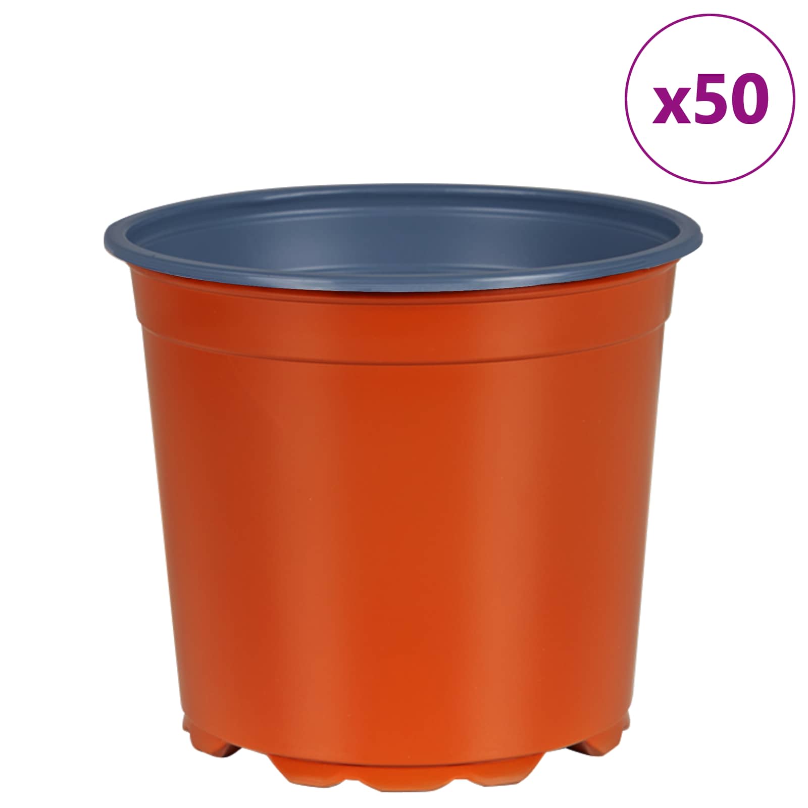 vidaXL Στρογγυλή Γλάστρα Λουλουδιών 50 τμχ. Τερακότα Ø 15 x 13 εκ - Image 4