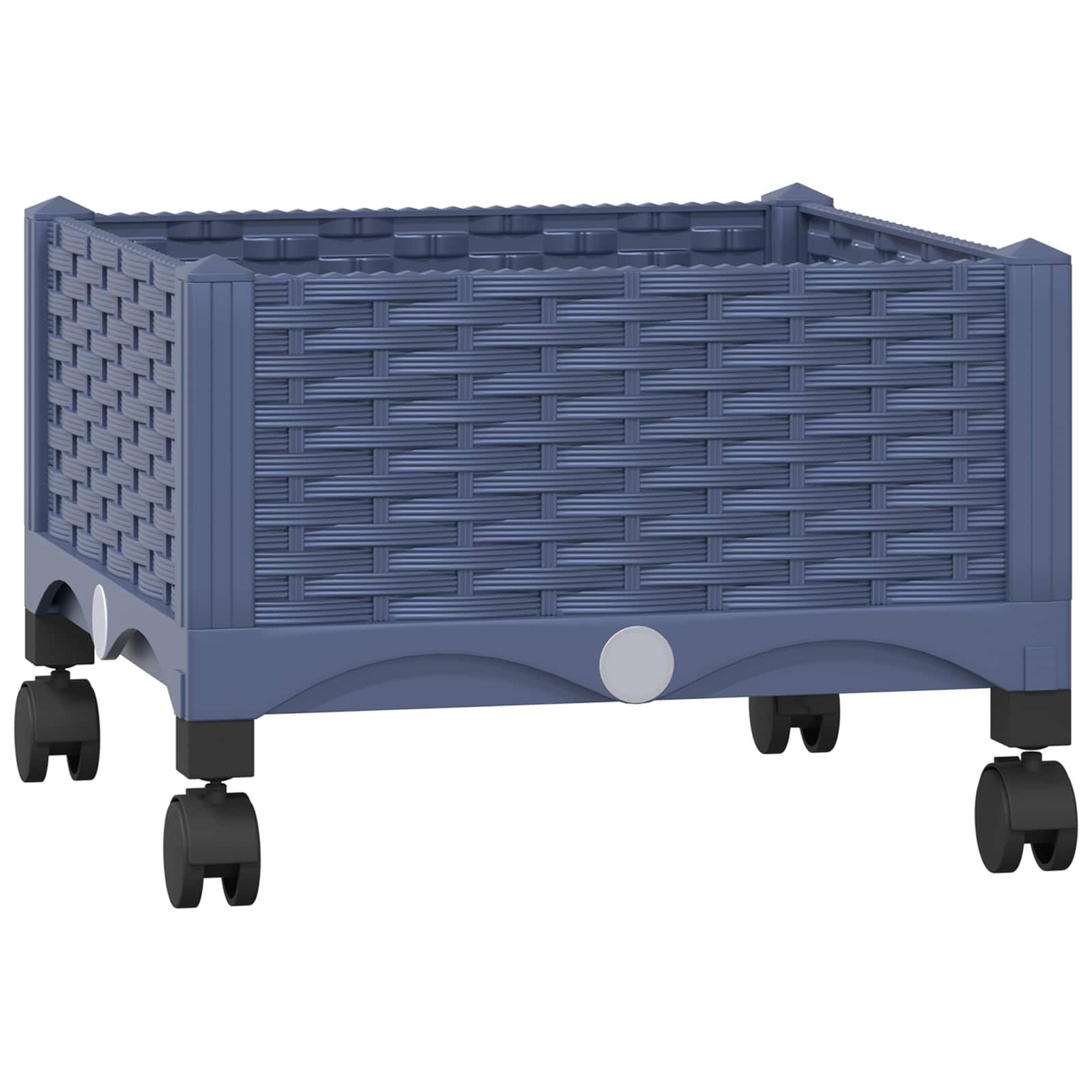 vidaXL Κήπος Γλαστράκι με Ροδάκια Μπλε Γκρι 40 x 40 x 33 cm PP - Image 2