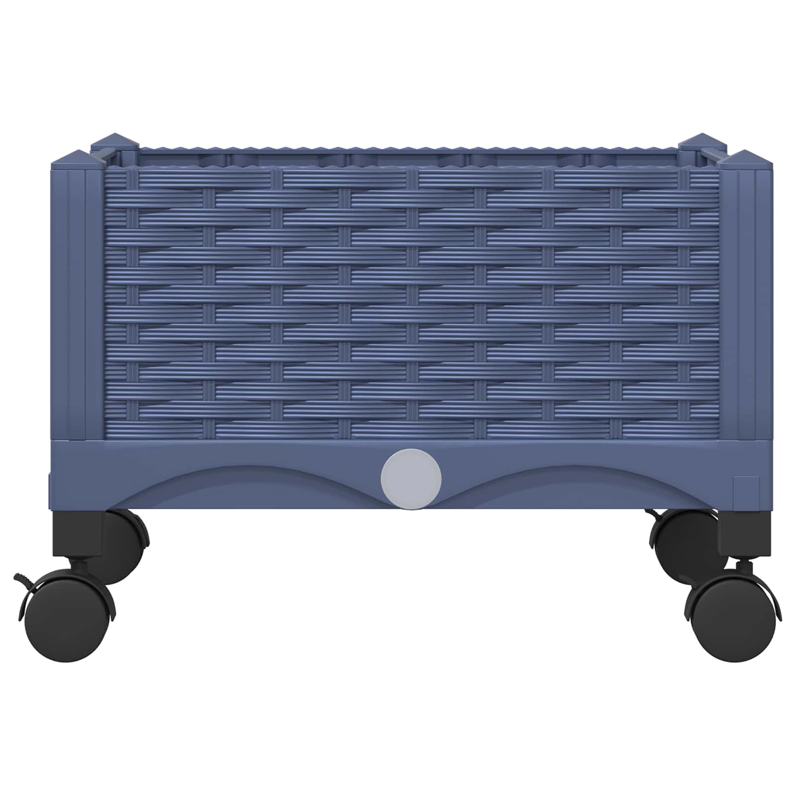 vidaXL Κήπος Γλαστράκι με Ροδάκια Μπλε Γκρι 40 x 40 x 33 cm PP - Image 4