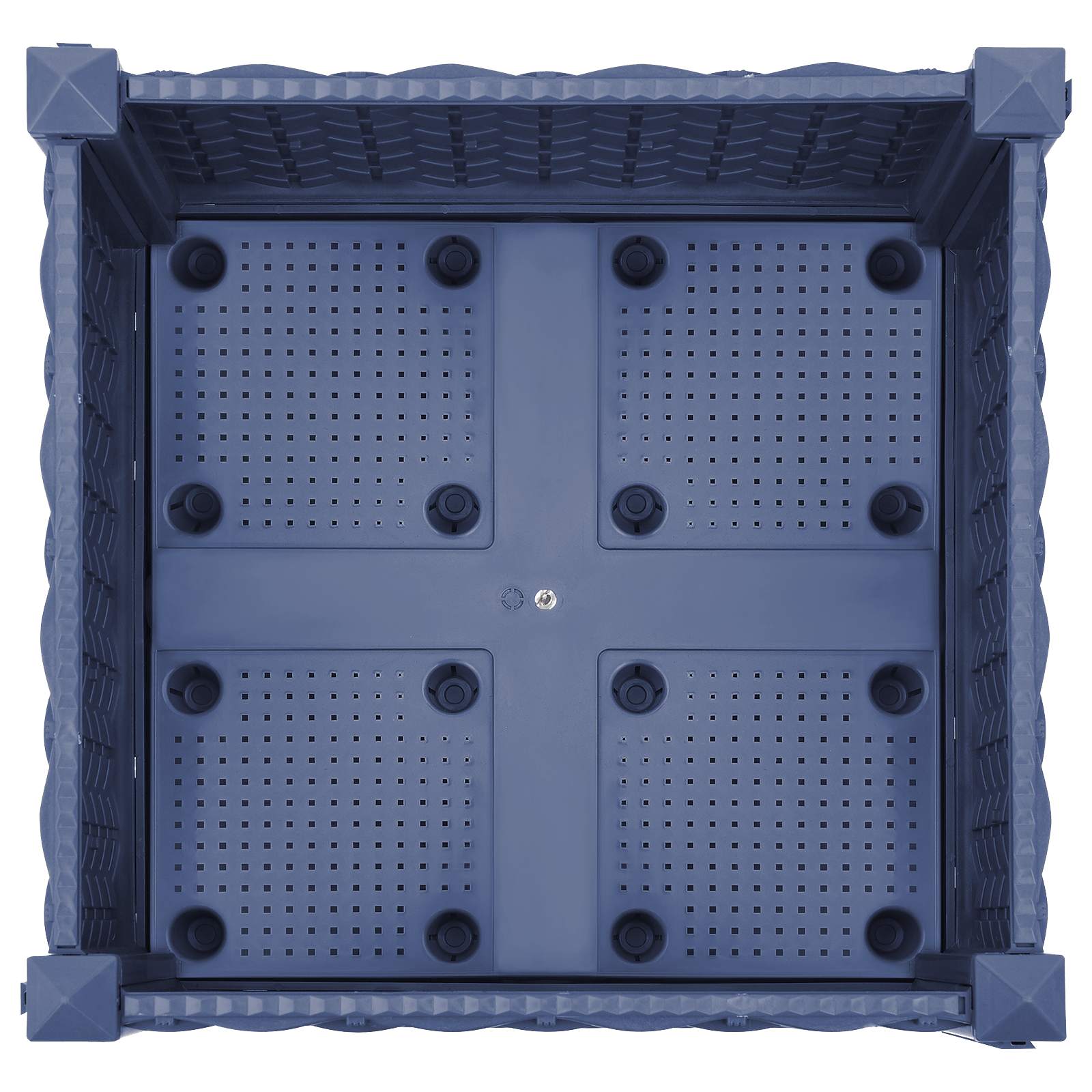 vidaXL Κήπος Γλαστράκι με Ροδάκια Μπλε Γκρι 40 x 40 x 33 cm PP - Image 5