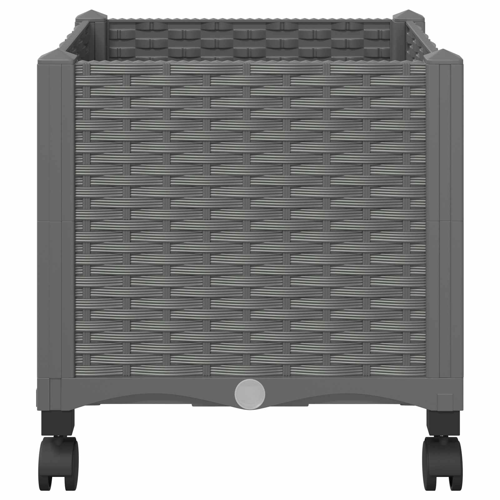 vidaXL Κήπος Γλαστράκι με Ροδάκια Ανοιχτό γκρι 40 x 40 x 48 cm PP - Image 4
