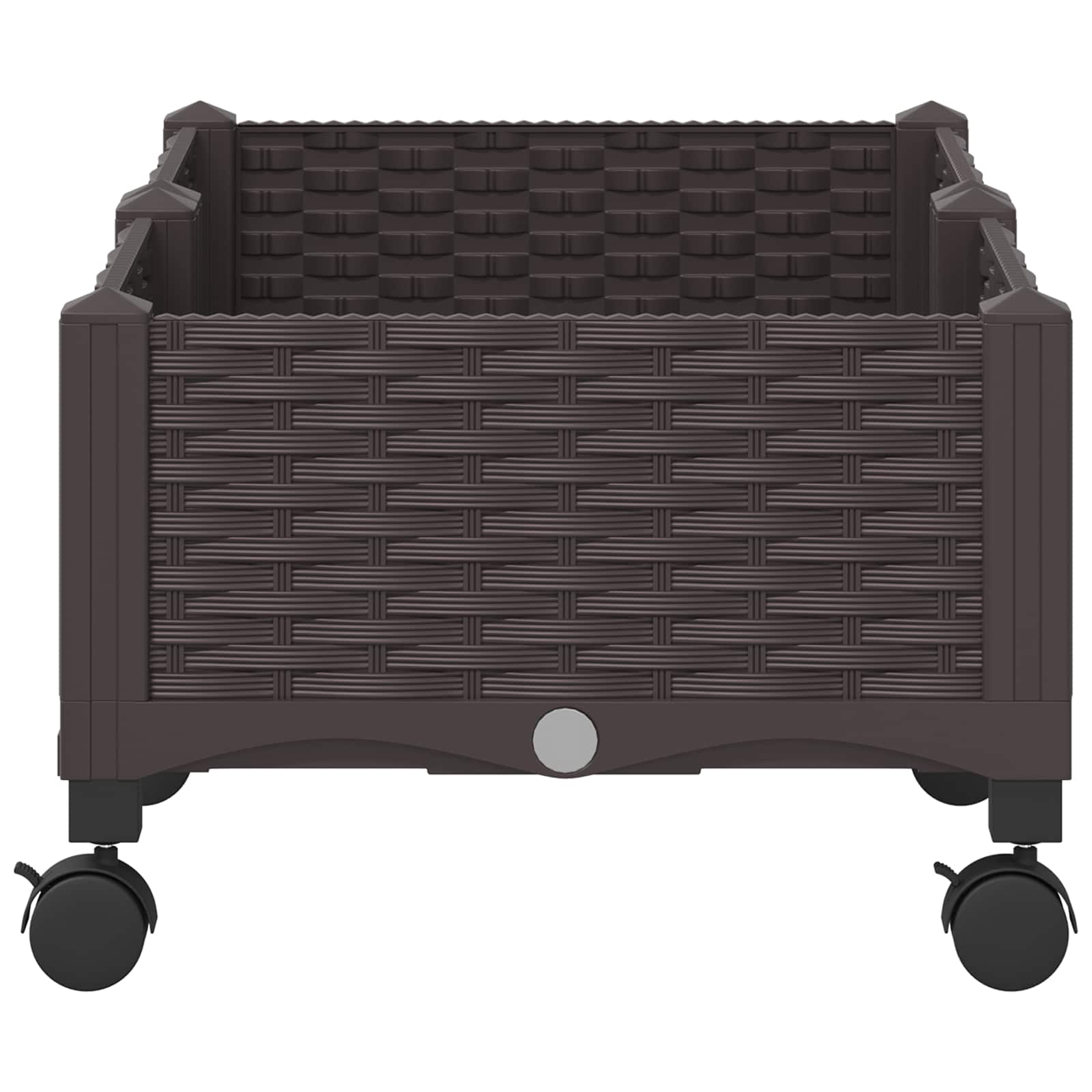 vidaXL Κήπος Γλαστράκι με Ροδάκια Καφέ 80 x 40 x 29 εκ PP - Image 4