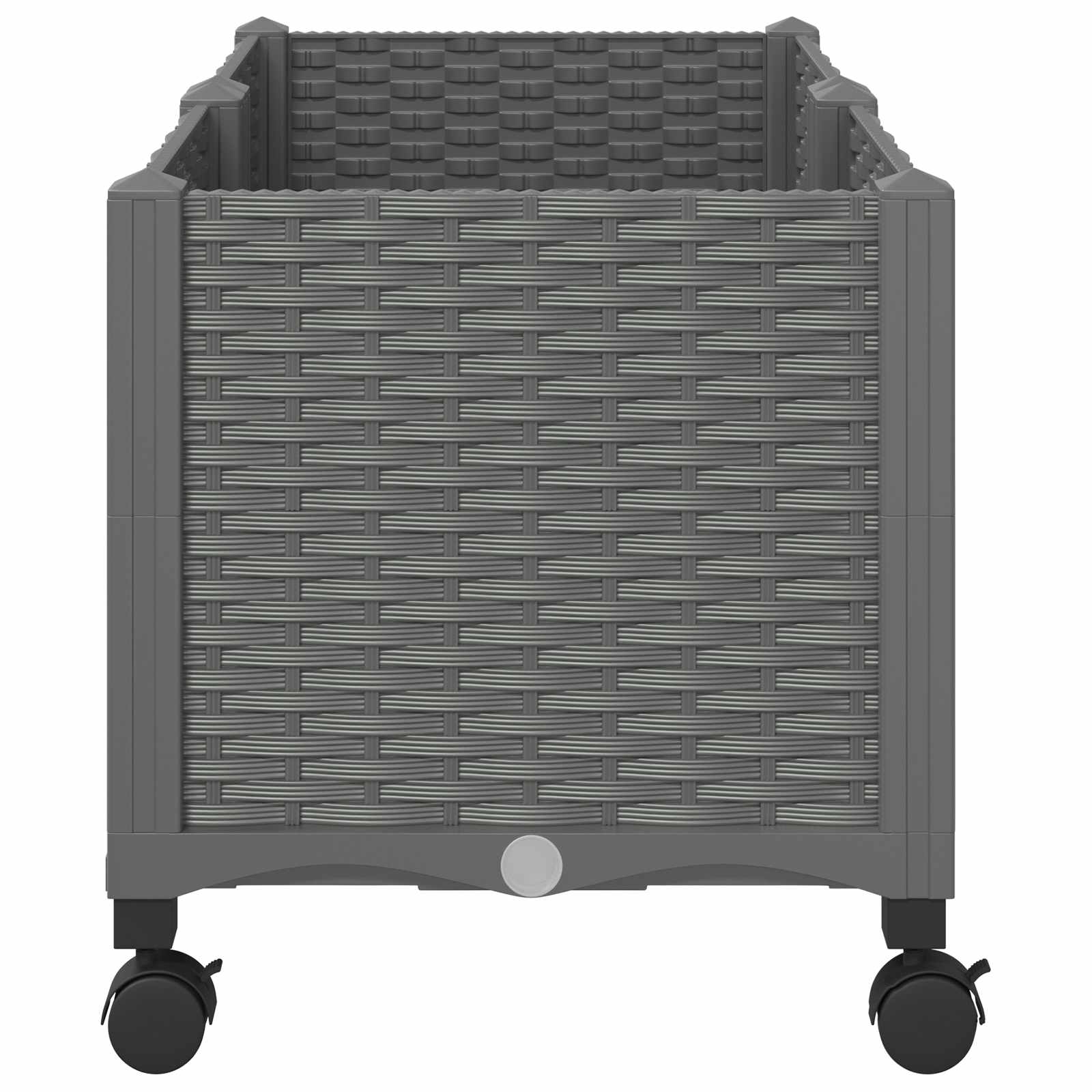 vidaXL Κήπος Γλαστράκι με Ροδάκια Ανοιχτό γκρι 80 x 40 x 48 cm PP - Image 4