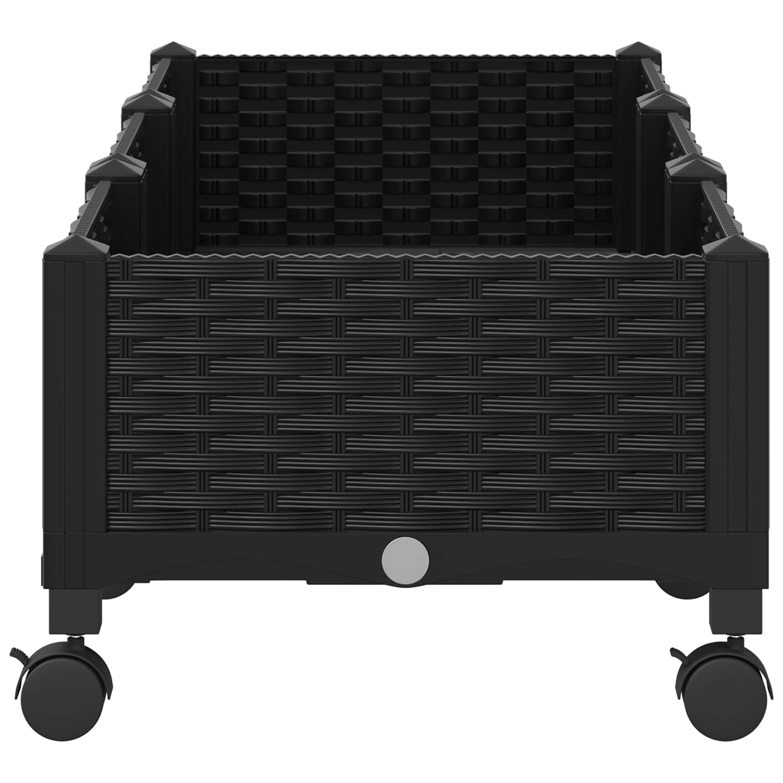 vidaXL Κήπος Γλαστράκι με Ροδάκια Μαύρο 120 x 40 x 29 εκ PP - Image 4