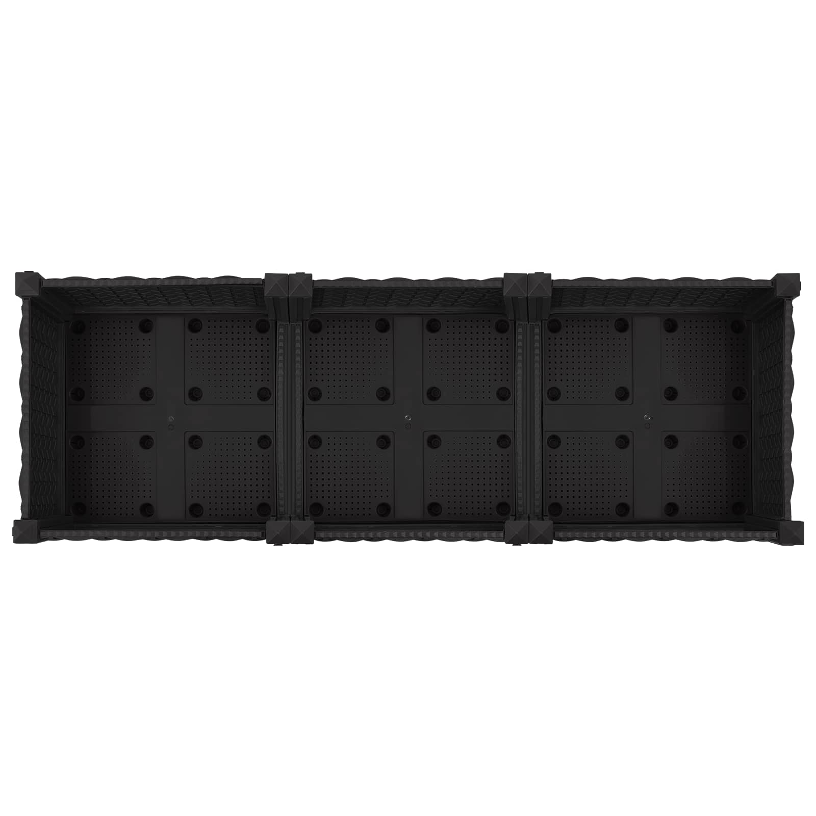 vidaXL Κήπος Γλαστράκι με Ροδάκια Μαύρο 120 x 40 x 29 εκ PP - Image 5