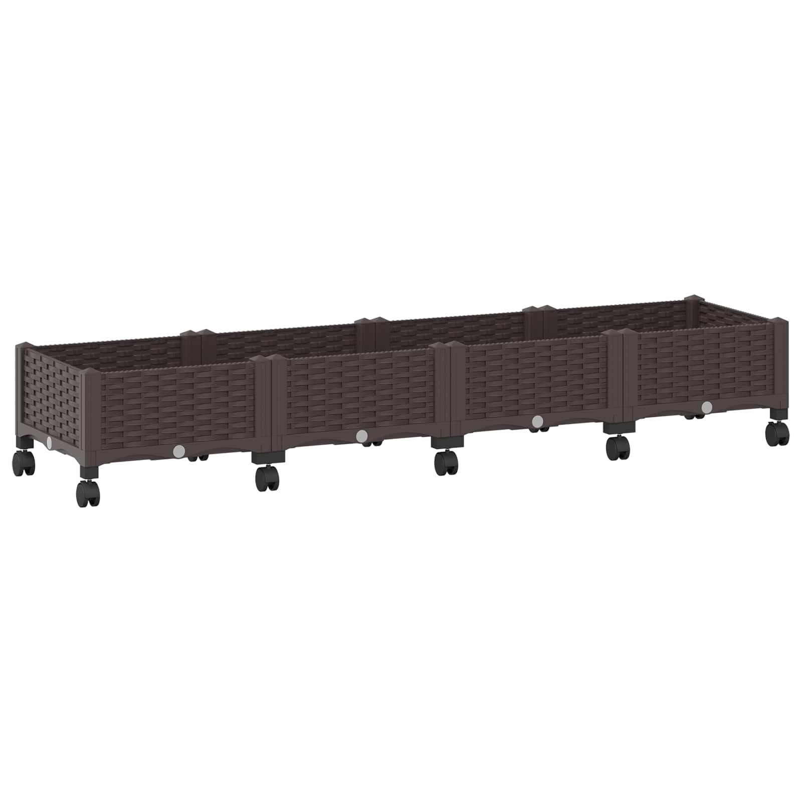 vidaXL Κήπος Γλαστράκι με Ροδάκια Καφέ 160 x 40 x 29 εκ PP - Image 2