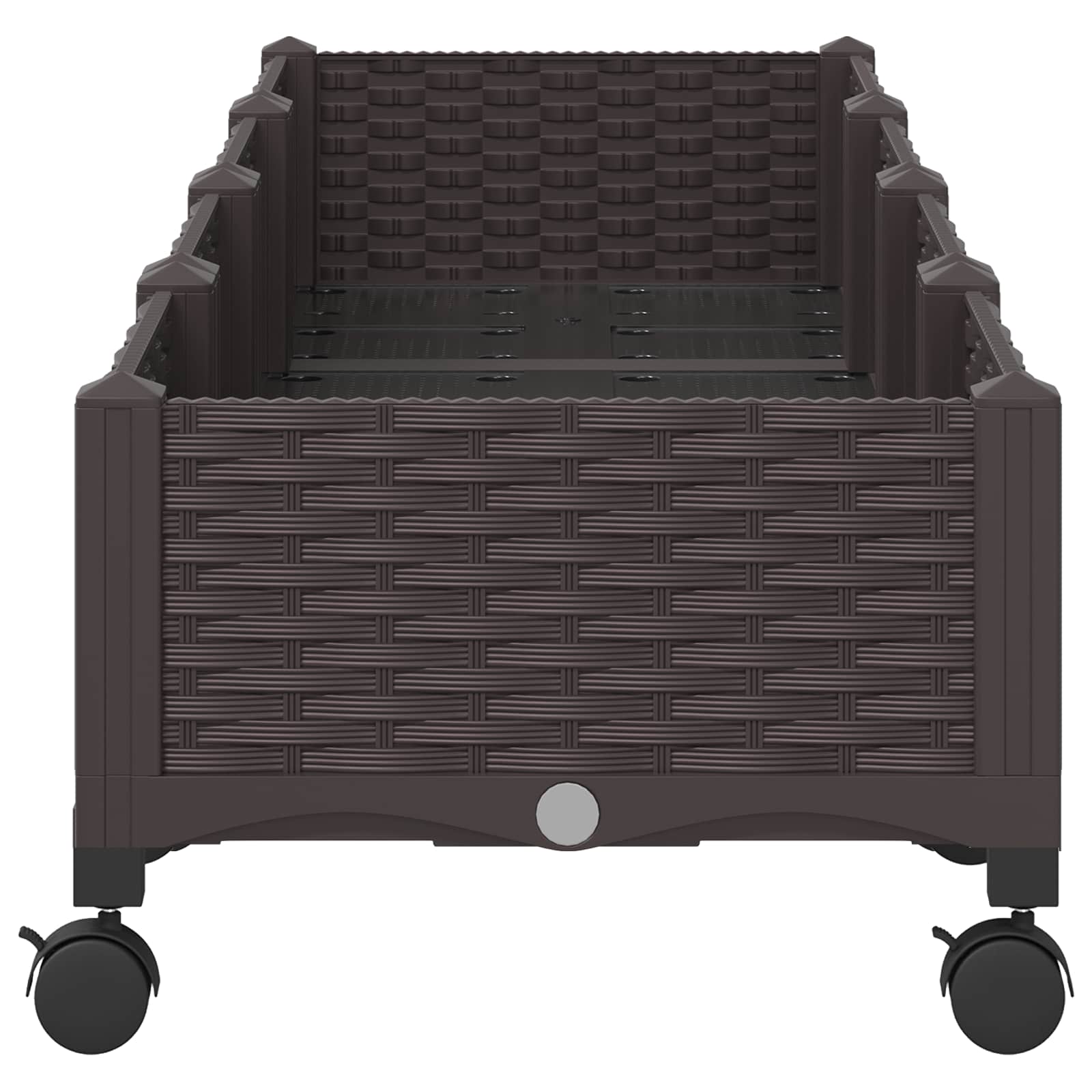 vidaXL Κήπος Γλαστράκι με Ροδάκια Καφέ 160 x 40 x 29 εκ PP - Image 4