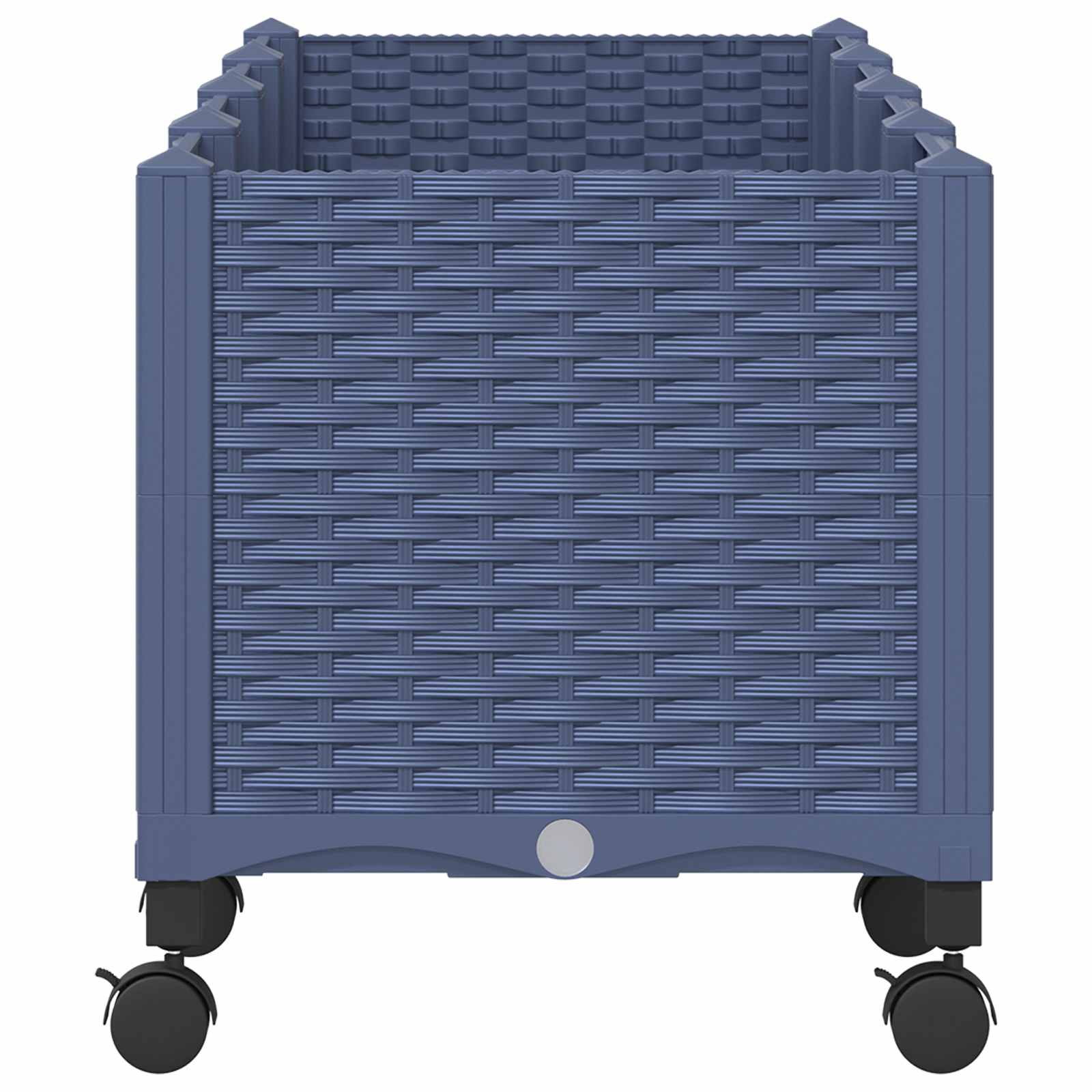 vidaXL Κήπος Γλαστράκι με Ροδάκια Μπλε Γκρι 160 x 40 x 48 cm PP - Image 4