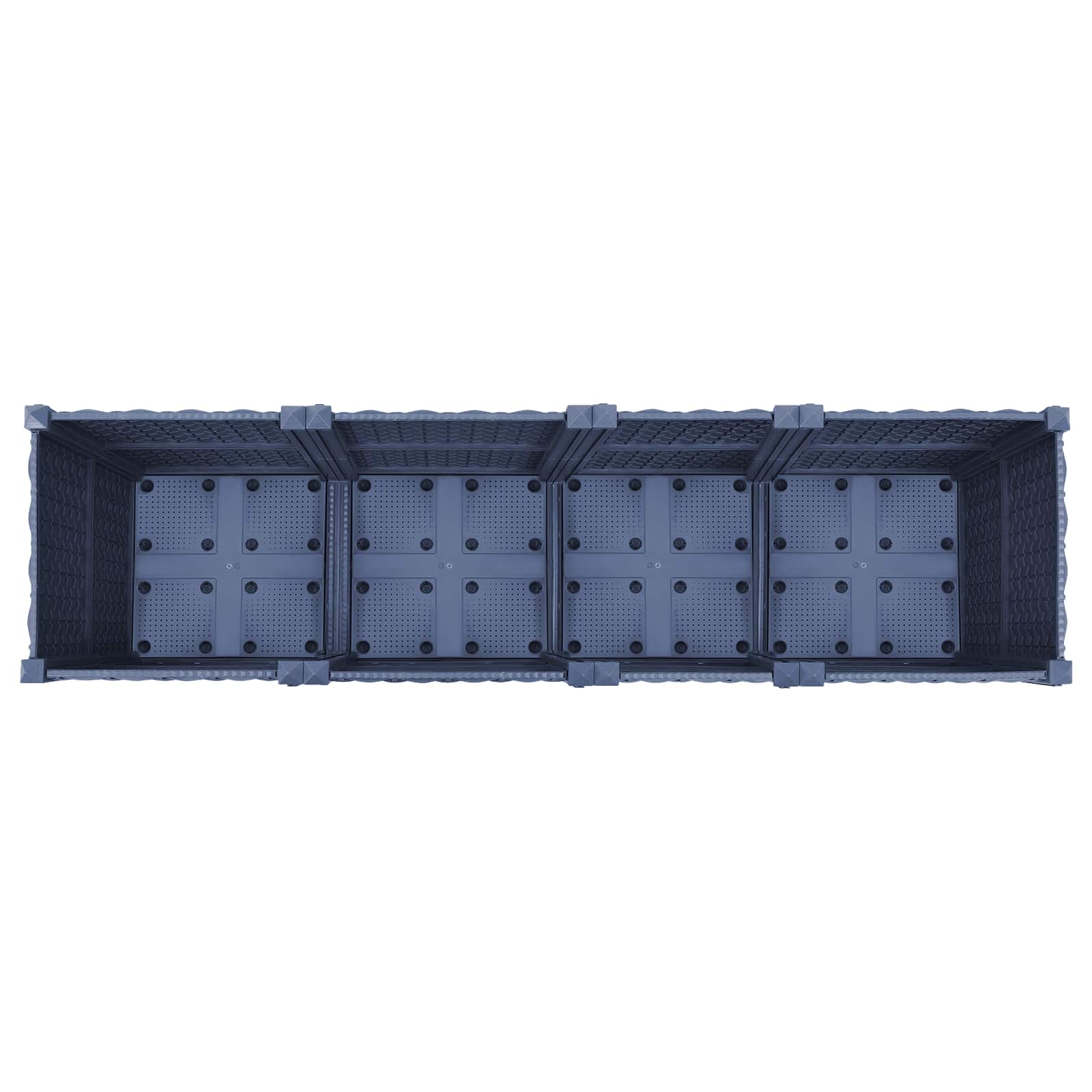 vidaXL Κήπος Γλαστράκι με Ροδάκια Μπλε Γκρι 160 x 40 x 48 cm PP - Image 5