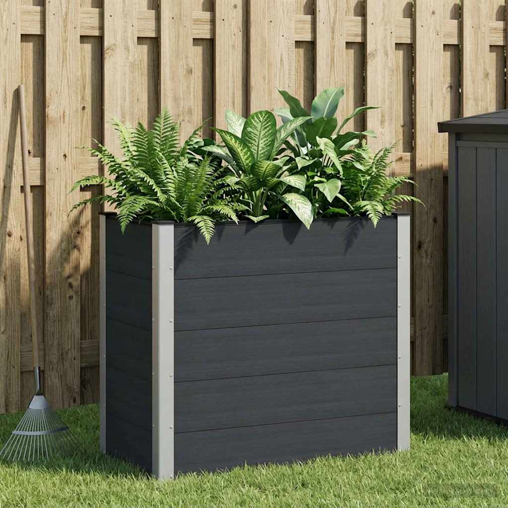 vidaXL Υπερυψωμένη Ζαρντινιέρα Μαύρο 100 x 50 x 91 cm