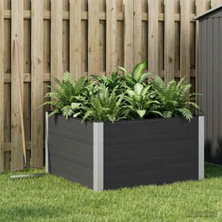 vidaXL Υπερυψωμένη Ζαρντινιέρα Μαύρο 100 x 100 x 54 cm