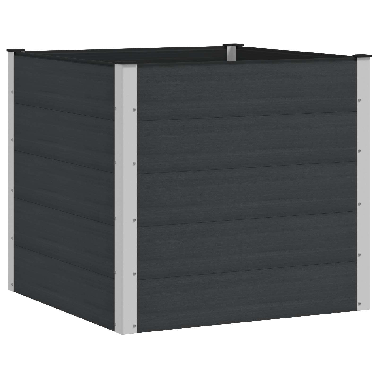 vidaXL Υπερυψωμένη Ζαρντινιέρα Μαύρο 100 x 100 x 91 cm - Image 2