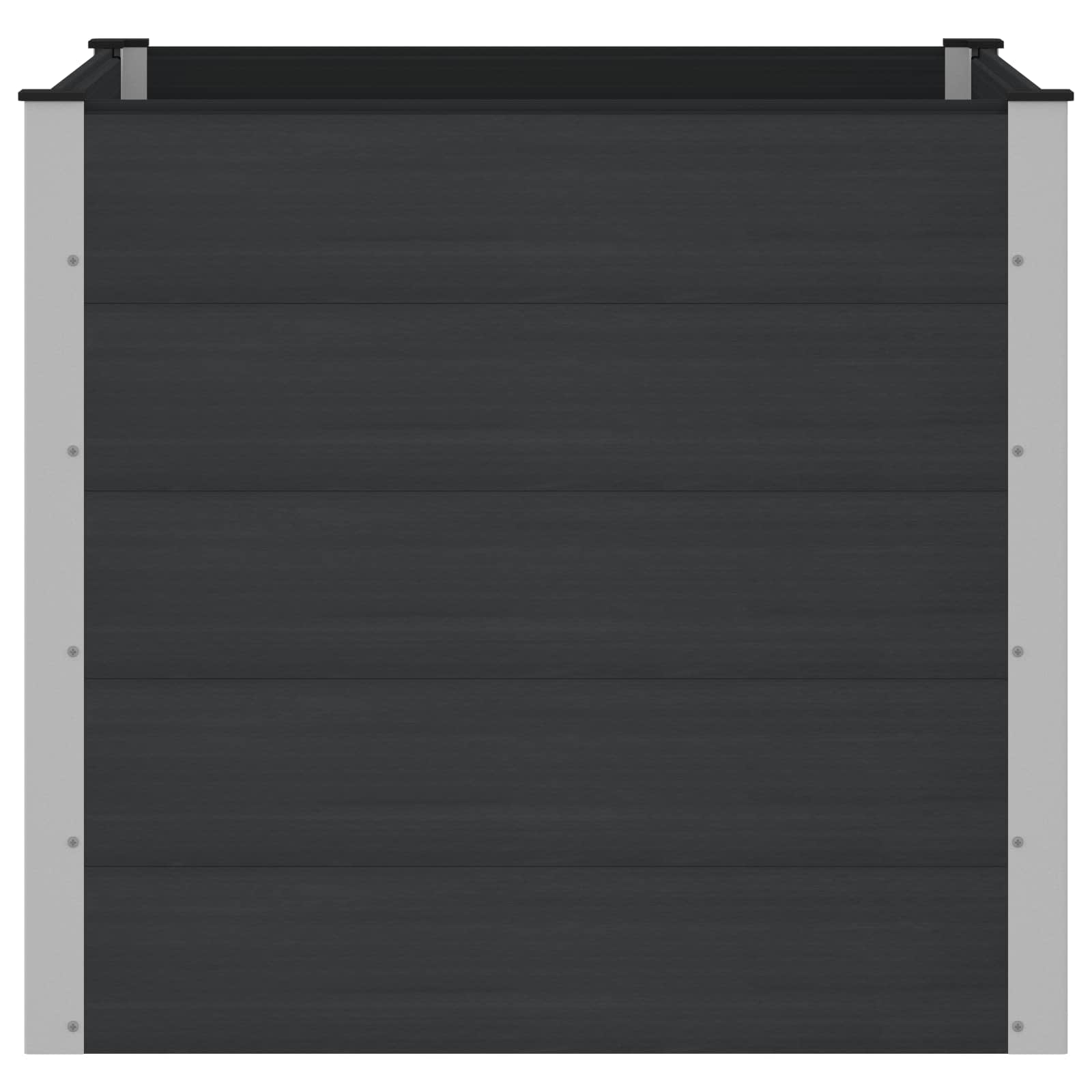 vidaXL Υπερυψωμένη Ζαρντινιέρα Μαύρο 100 x 100 x 91 cm - Image 4