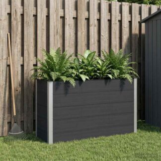 vidaXL Υπερυψωμένη Ζαρντινιέρα Μαύρο 150 x 50 x 91 cm