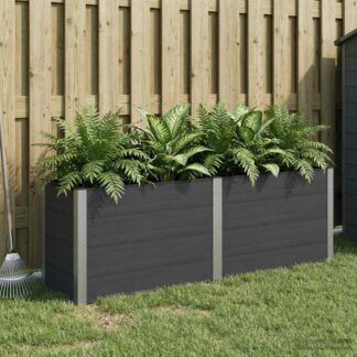 vidaXL Υπερυψωμένη Ζαρντινιέρα Μαύρο 200 x 50 x 91 cm