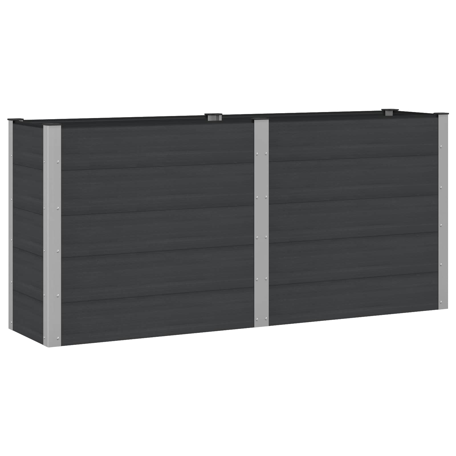 vidaXL Υπερυψωμένη Ζαρντινιέρα Μαύρο 200 x 50 x 91 cm - Image 2
