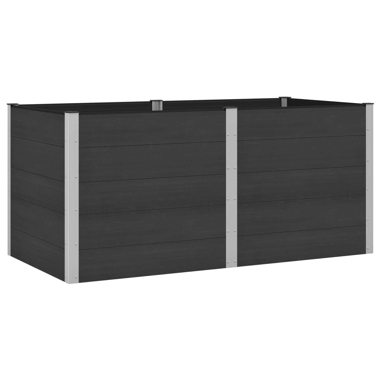 vidaXL Υπερυψωμένη Ζαρντινιέρα Μαύρο 200 x 100 x 91 εκ - Image 2