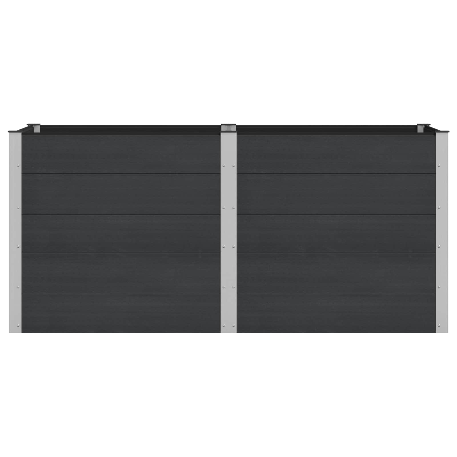 vidaXL Υπερυψωμένη Ζαρντινιέρα Μαύρο 200 x 100 x 91 εκ - Image 3