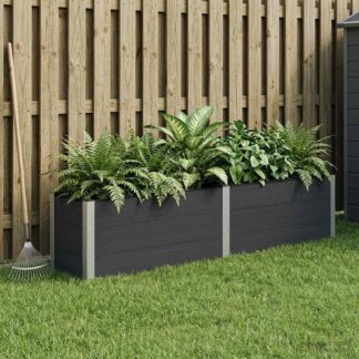 vidaXL Υπερυψωμένη Ζαρντινιέρα Μαύρο 250 x 50 x 54 cm