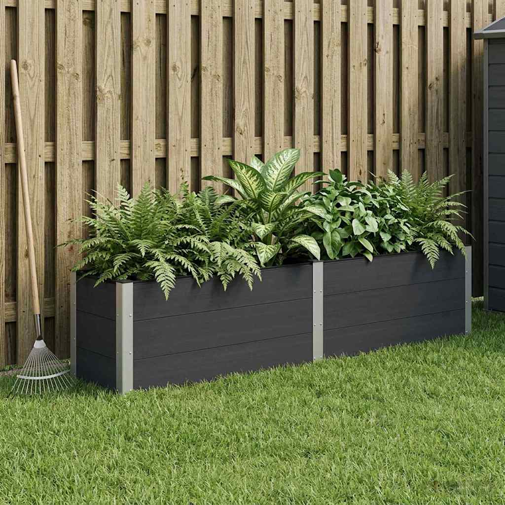 vidaXL Υπερυψωμένη Ζαρντινιέρα Μαύρο 250 x 50 x 54 cm