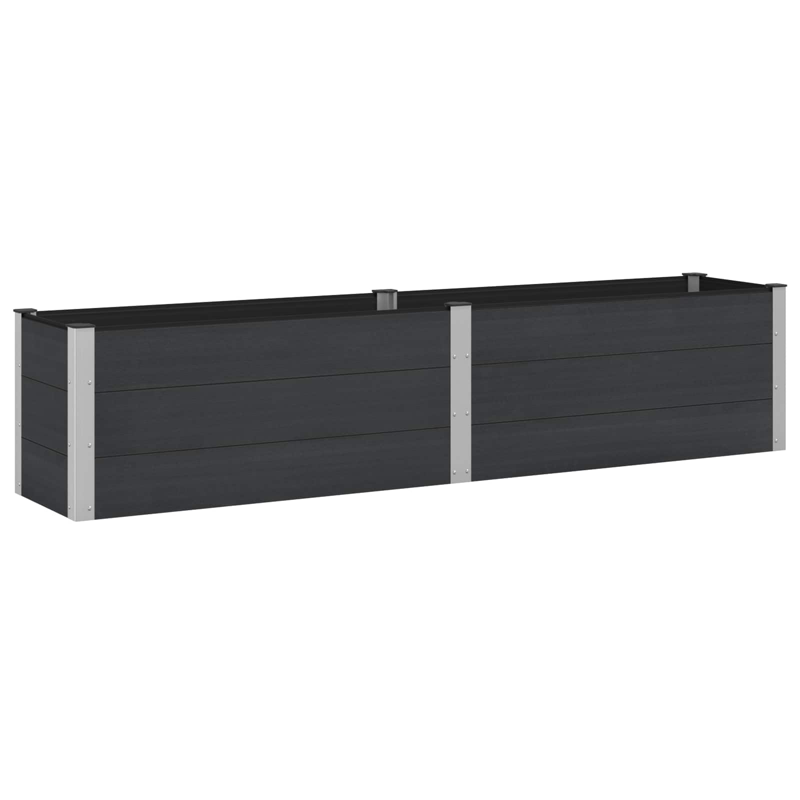 vidaXL Υπερυψωμένη Ζαρντινιέρα Μαύρο 250 x 50 x 54 cm - Image 2