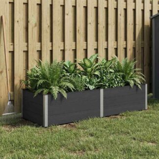 vidaXL Υπερυψωμένη Ζαρντινιέρα Μαύρο 250 x 100 x 54 cm