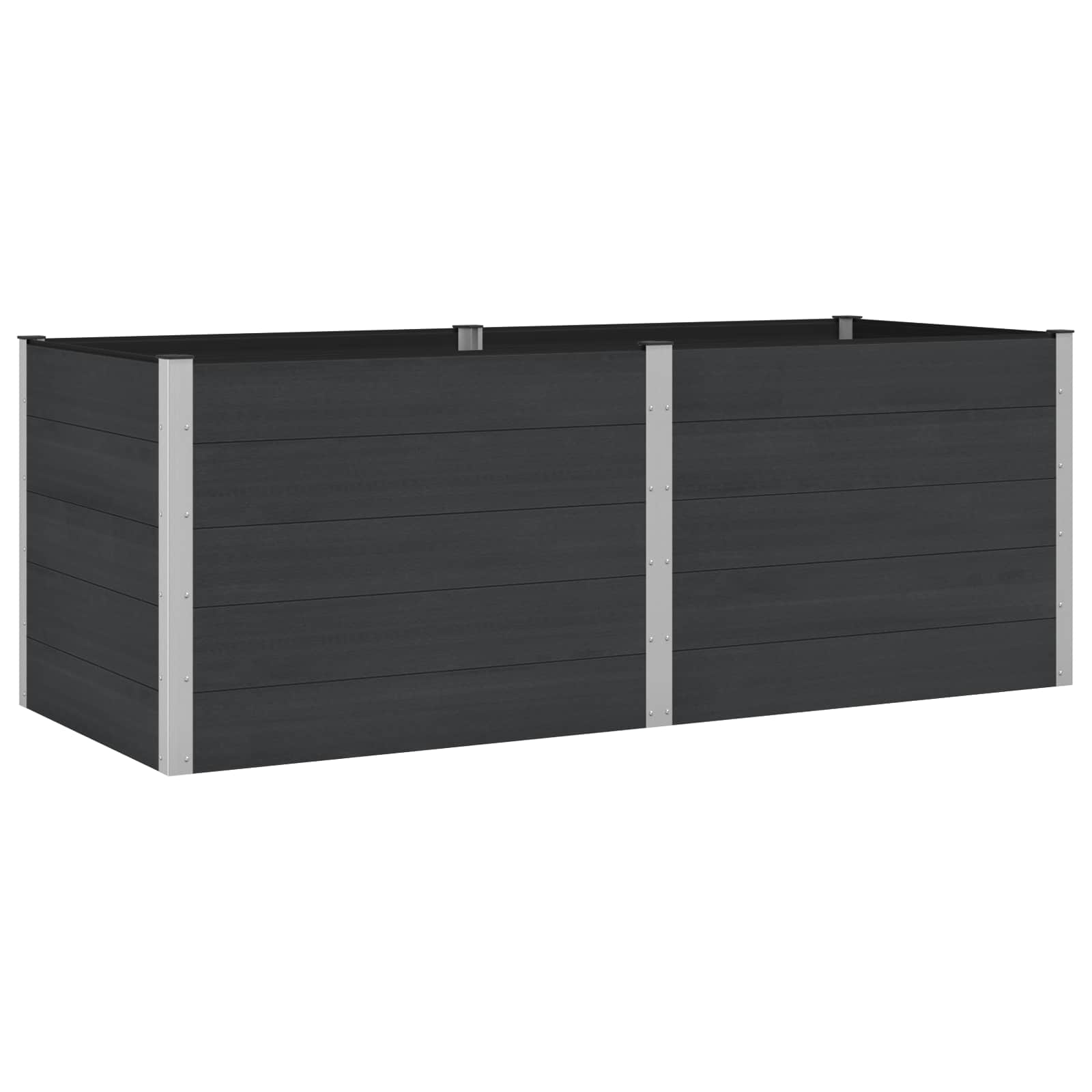 vidaXL Υπερυψωμένη Ζαρντινιέρα Μαύρο 250 x 100 x 91 cm - Image 2